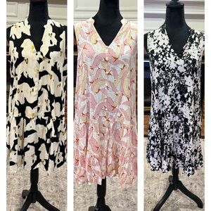 Set of 3 - Nine West Ruffle Hem Sleeveless Dresses Sz Medium